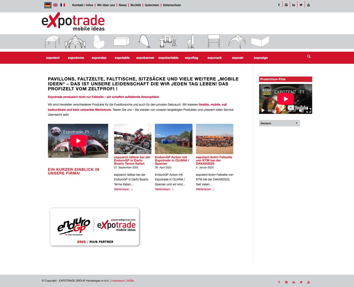 Pavillons Faltzelte Sitzsäcke Domes ... TOP Qualität vom Hersteller - Full Screenshot