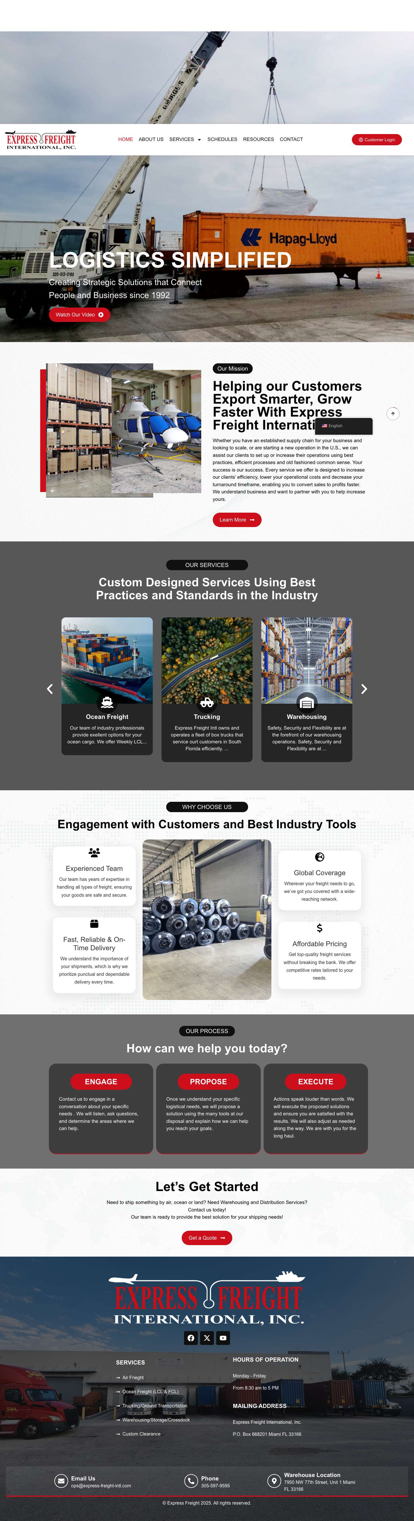 Express Freight International | Miami Based Logistics Experts - Full Screenshot