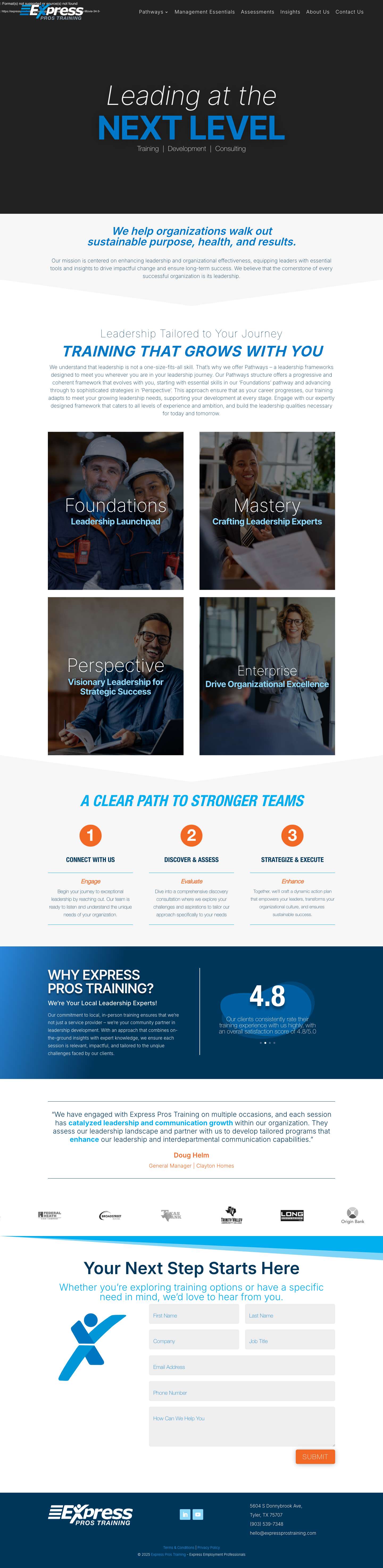 Home - Express Pros Training - Full Screenshot