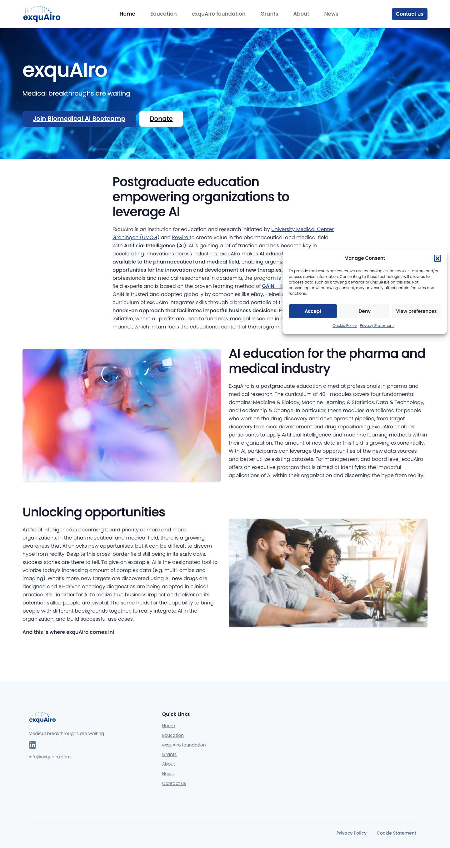 exquAIro – Medical breakthroughs are waiting - Full Screenshot