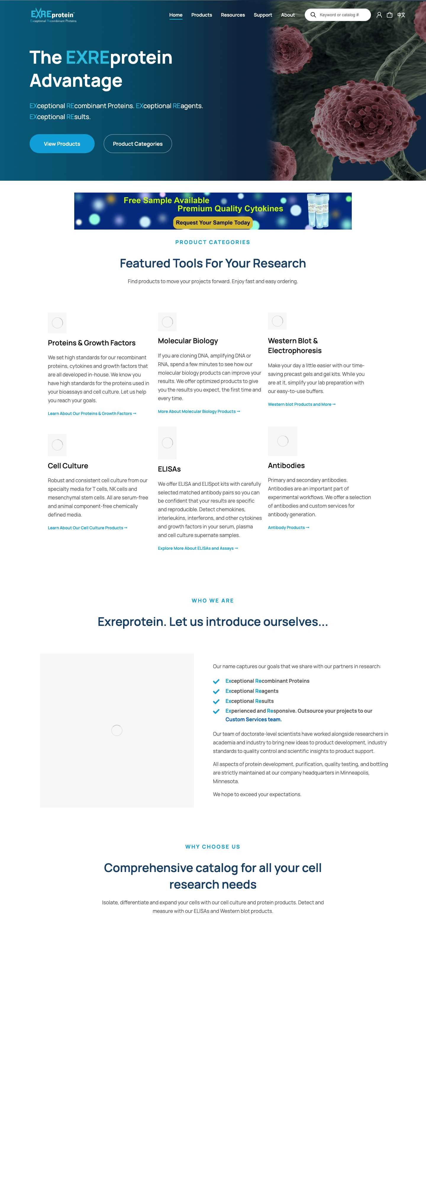 Recombinant Proteins and Reagents for Your Cell Research - Full Screenshot