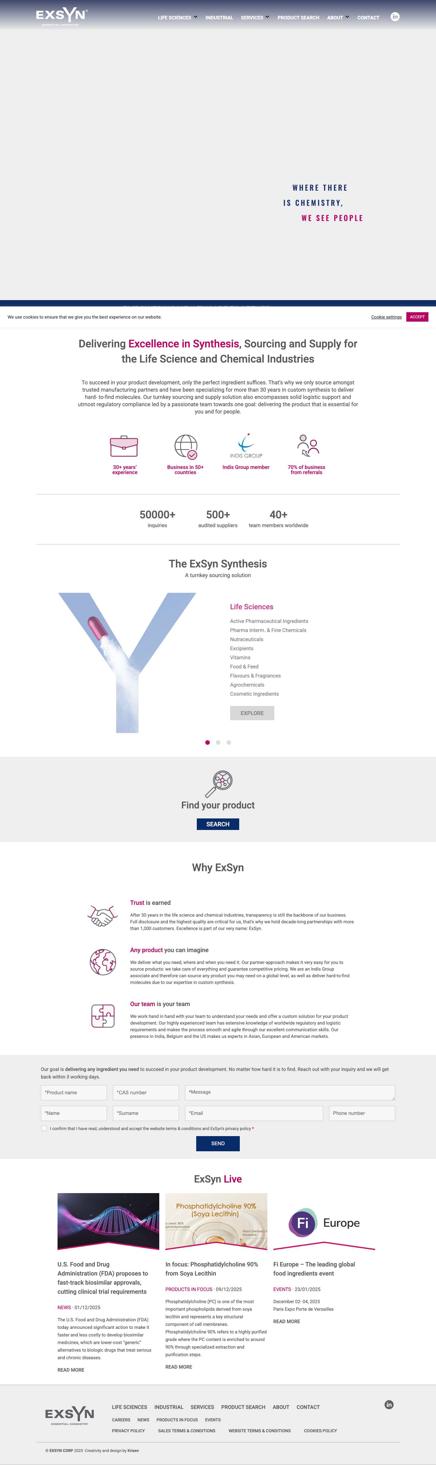 ExSyn – Delivering Excellence in Synthesis, Sourcing and Supply for the Life Science and Chemical Industries - Full Screenshot