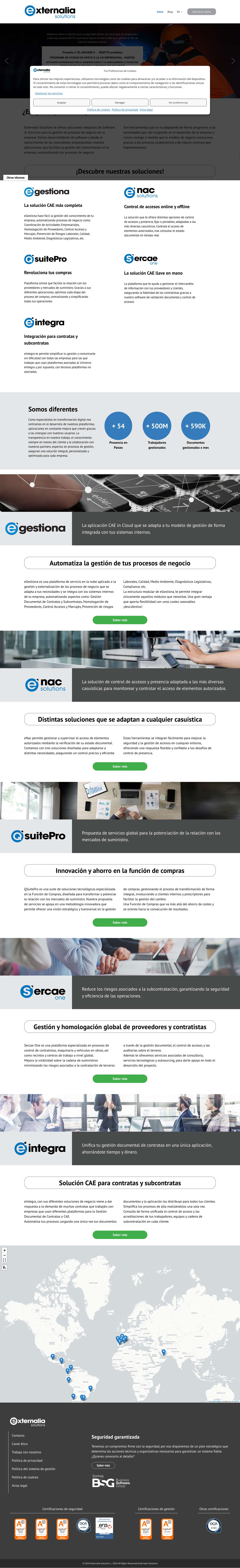 Landing - Externalia Solutions - Full Screenshot