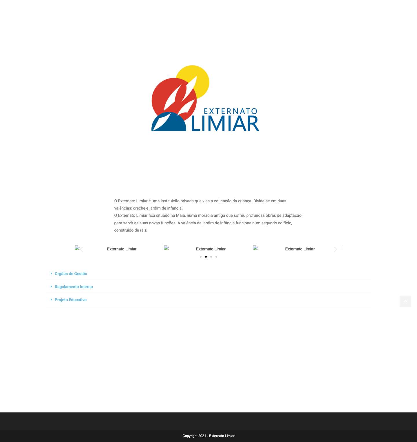 EXTERNATO LIMIAR – INFANTÁRIOS NA MAIA – BERÇARIO NA MAIA - Full Screenshot