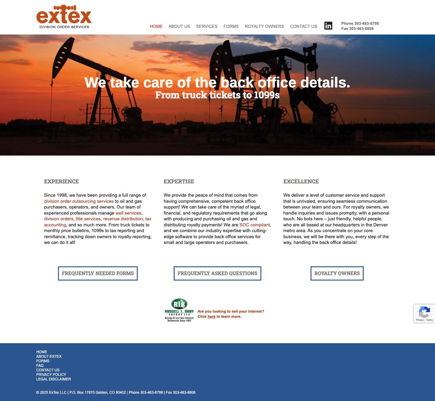 ExTex | Division Order Oil And Gas | Accounting, Outsourcing - Full Screenshot