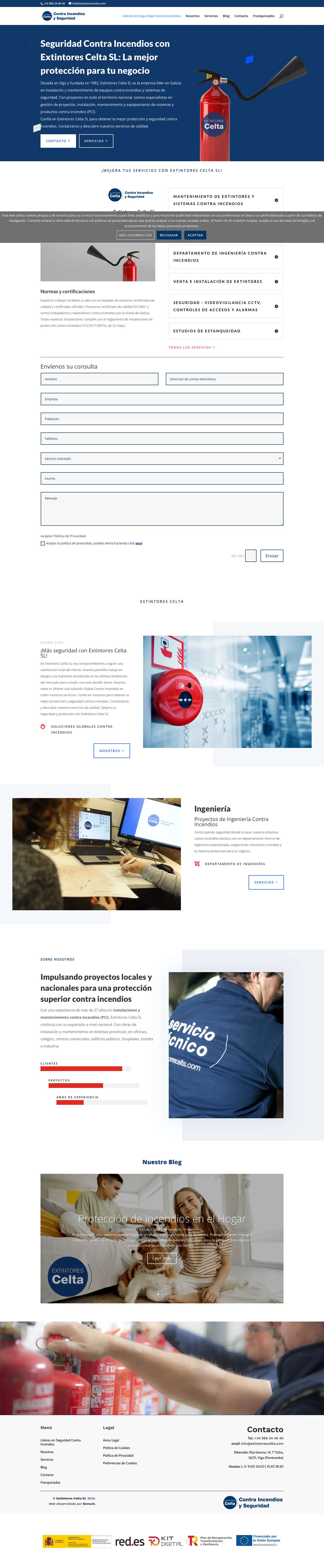 Líderes en Seguridad Contra Incendios - Extintores Celta SL - Full Screenshot