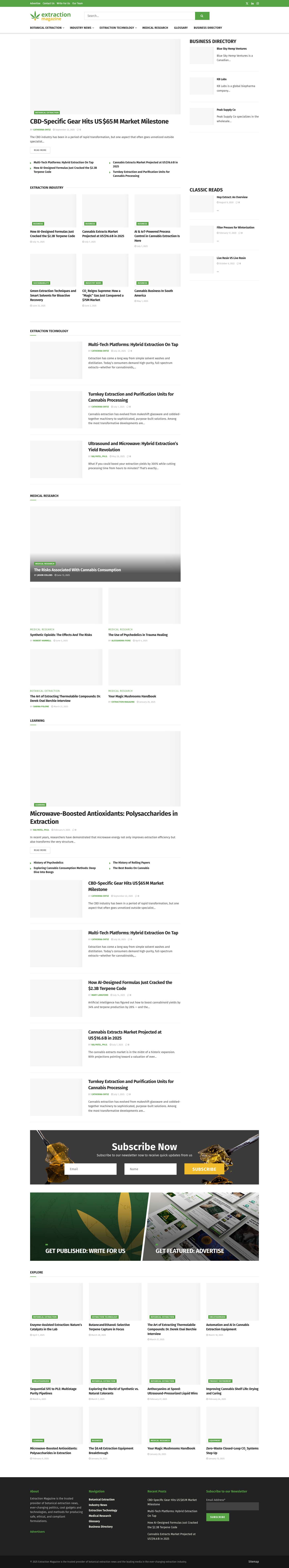 Extraction Magazine - Botanical extraction technologies and news - Full Screenshot