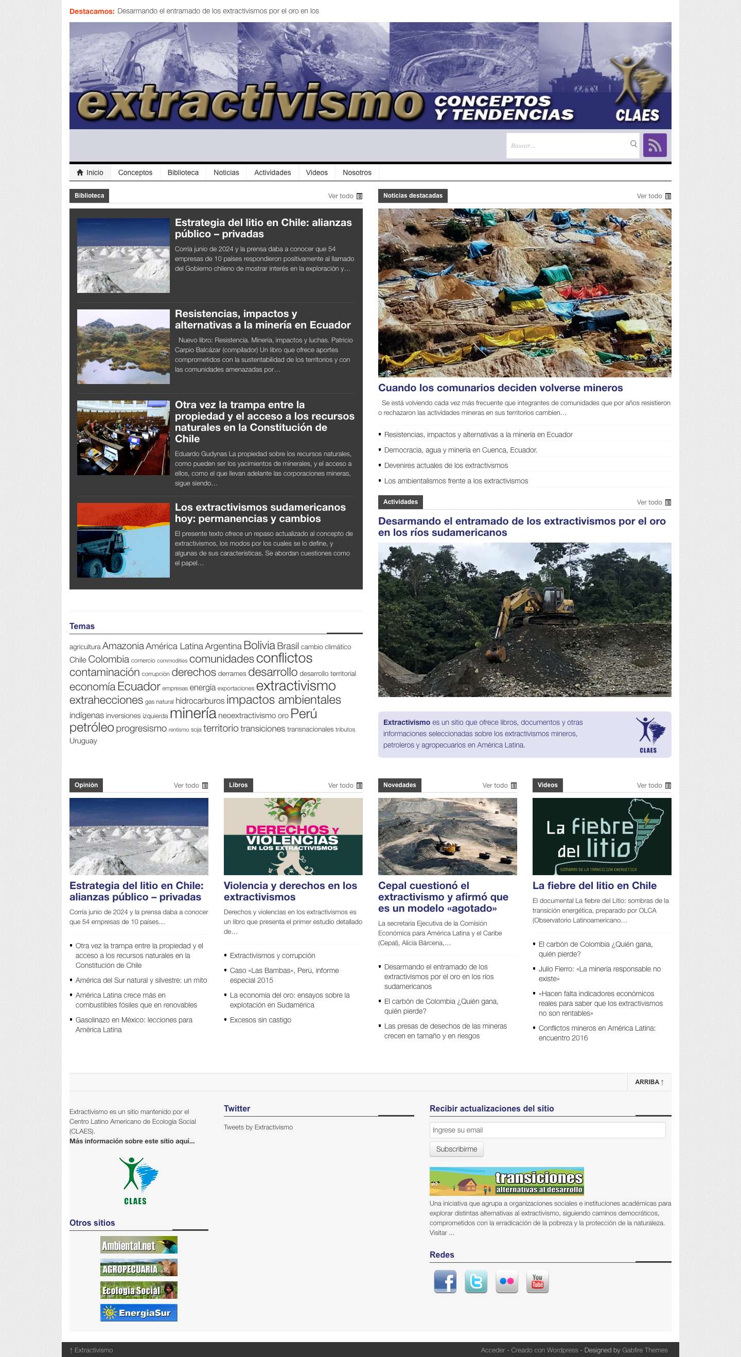 Extractivismo | Impactos y alternativas - Full Screenshot