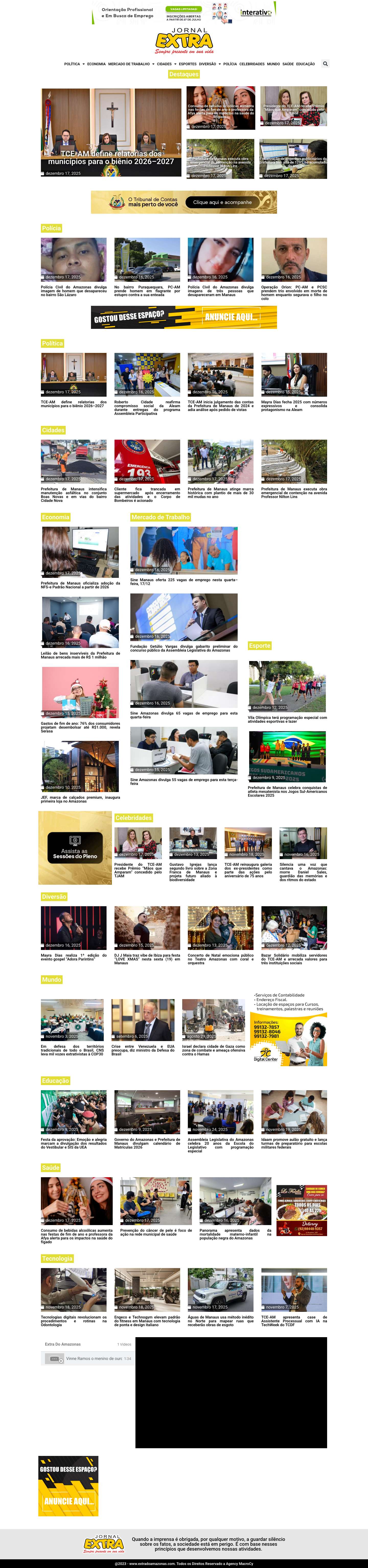 Extra do Amazonas | Jornalismo Livre e Verdadeiro - Full Screenshot