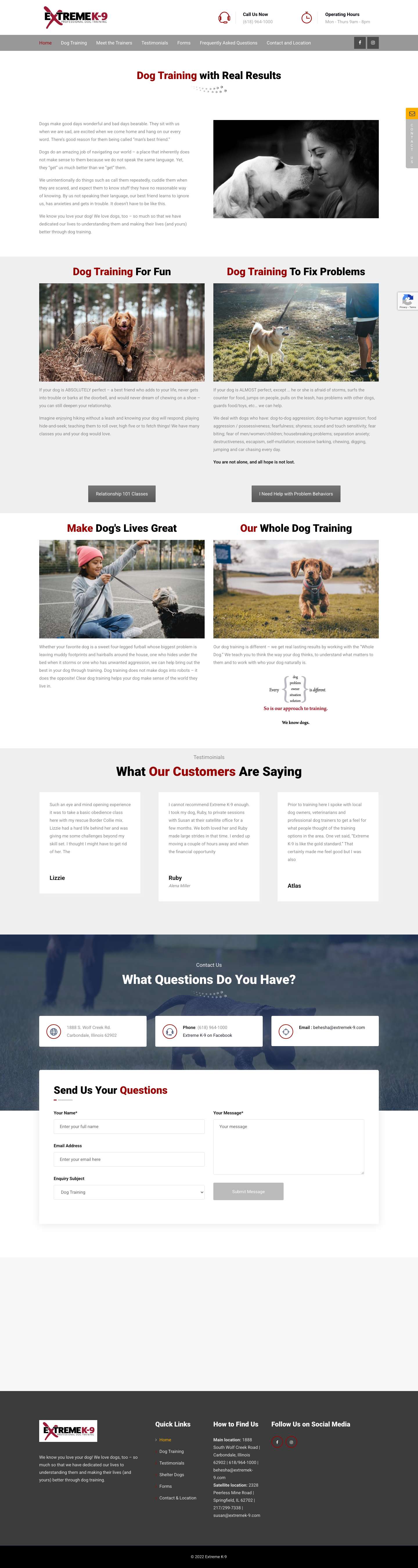 Extreme K-9 – Professional Dog Training - Full Screenshot