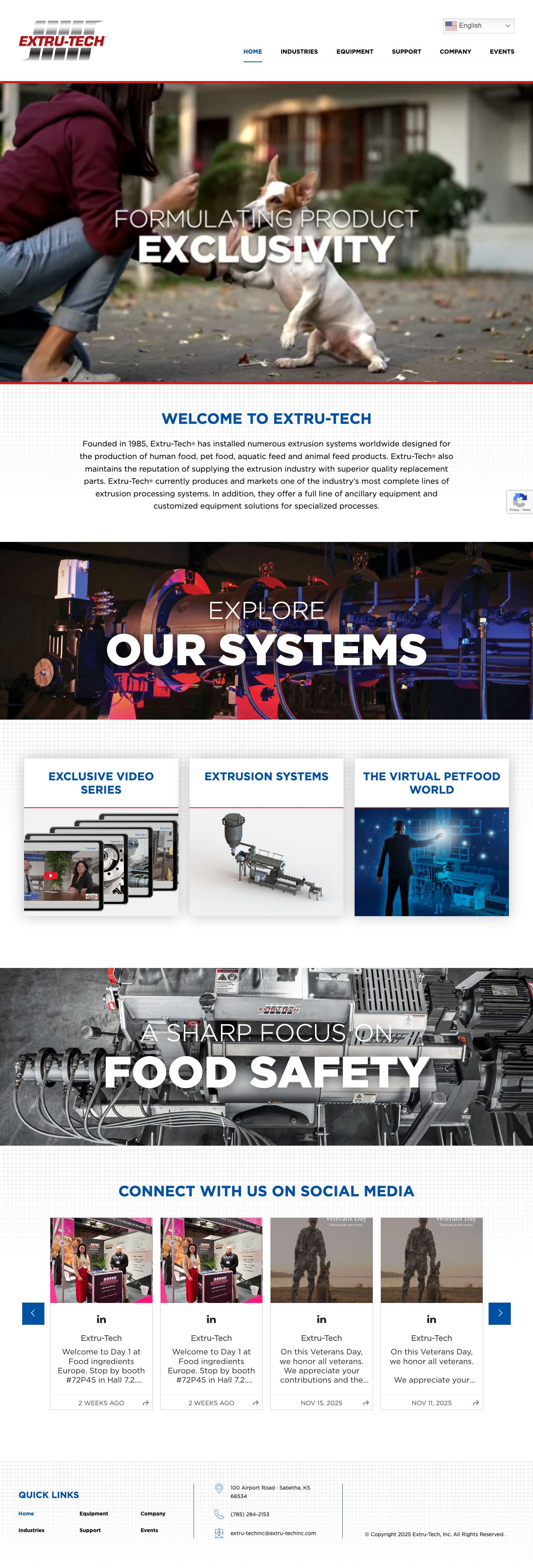 Home - Extru-Tech, Inc. - Full Screenshot