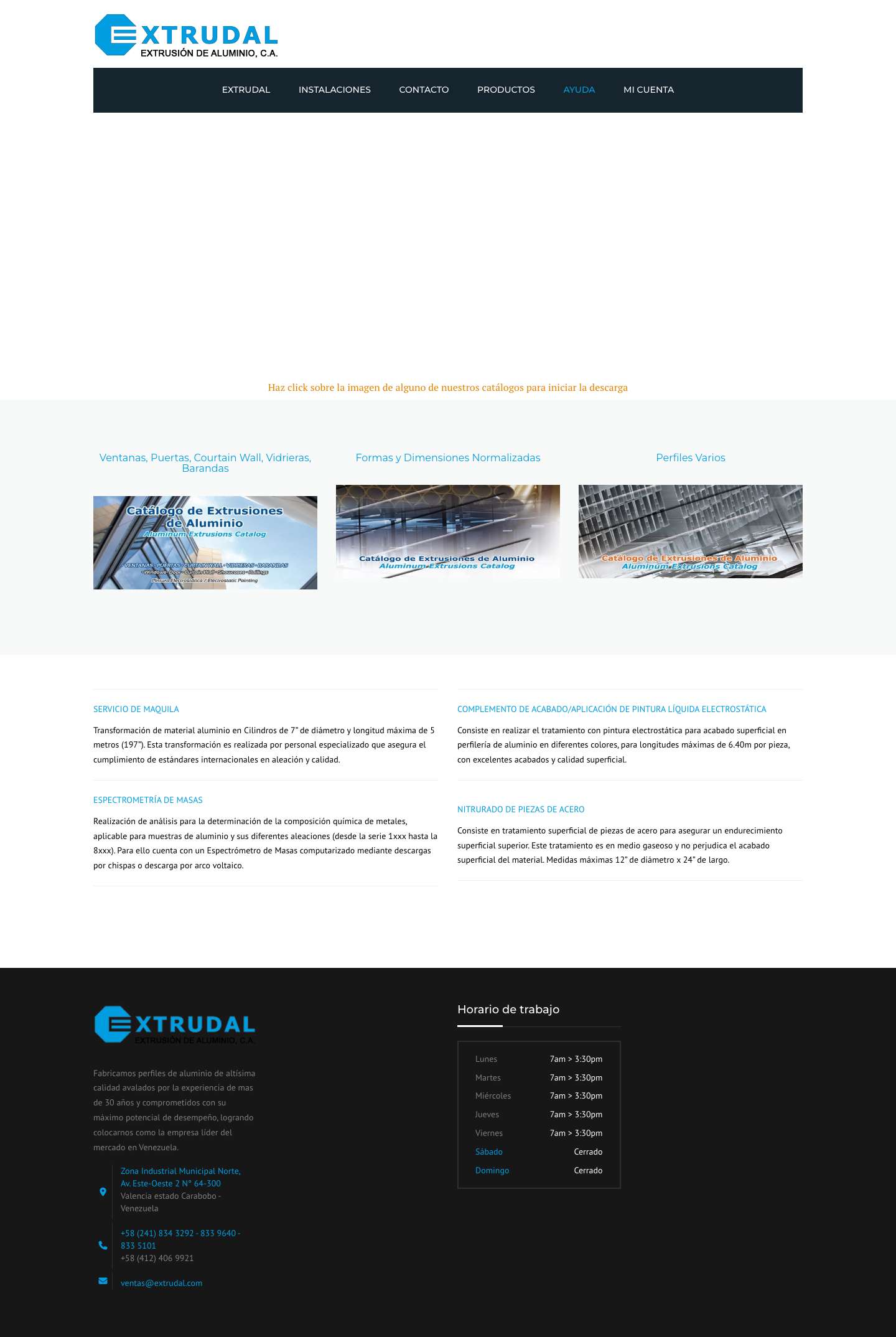 Extrudal | Extrusión de Aluminio, C.A. - Full Screenshot