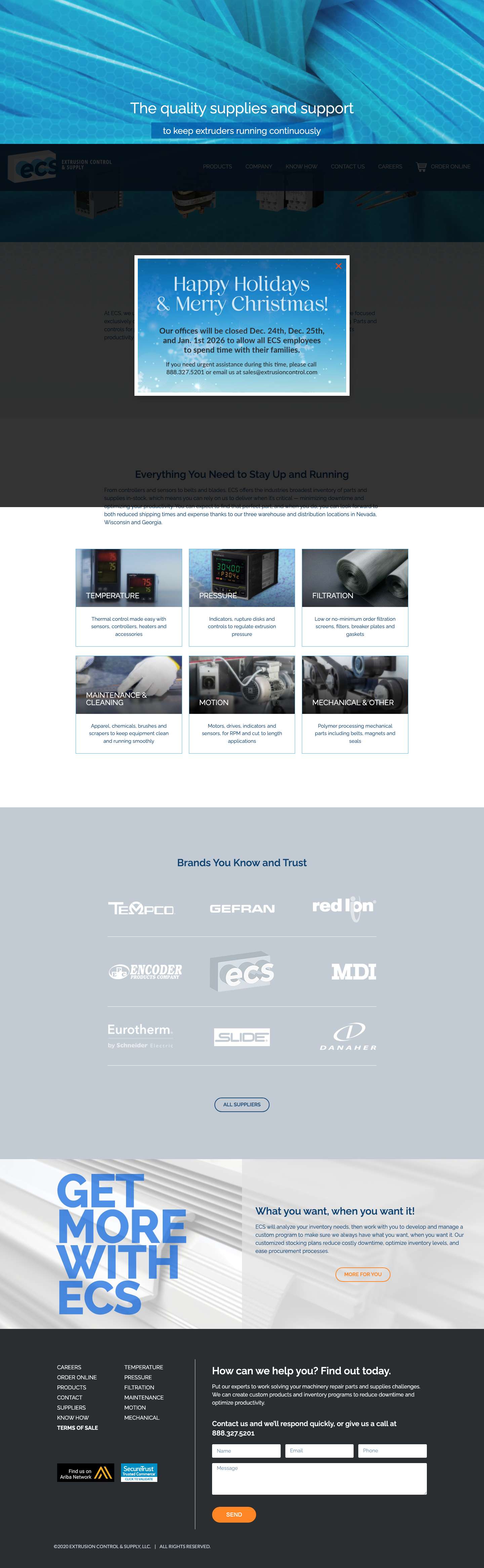 Polymer Extrusion MRO Supplier - Extrusion Control & SupplyExtrusion Control & SupplyPolymer Extrusion MRO Supplier - Extrusion Control & SupplyExtrusion Control & Supply - Full Screenshot