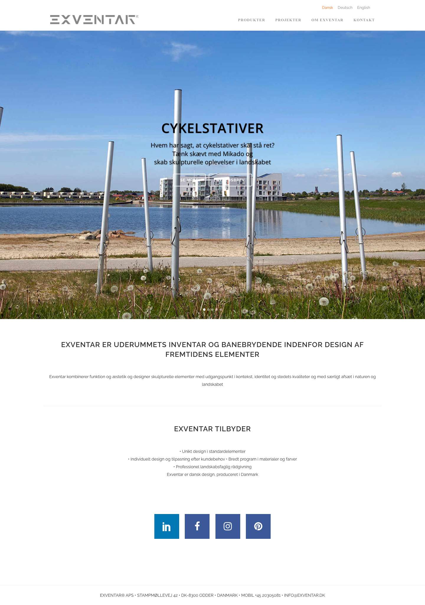 Exventar | Design af inventar til uderummet - Full Screenshot