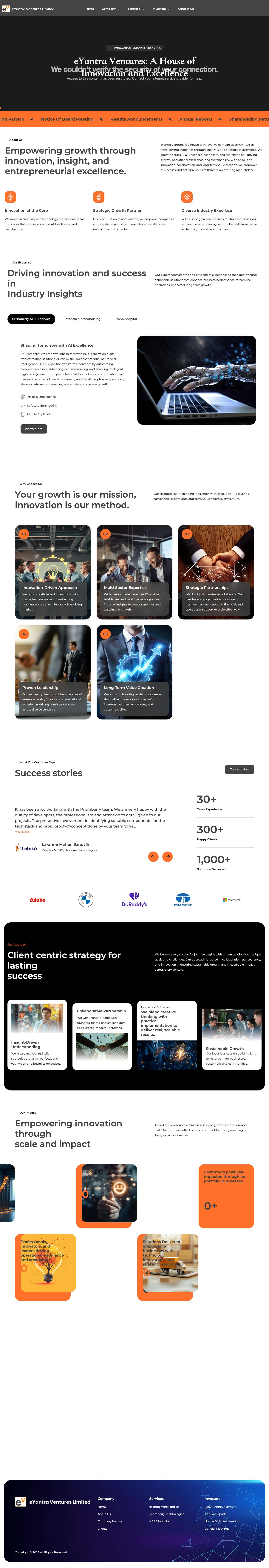 eYantra Ventures – Business & Finance WordPress Theme - Full Screenshot