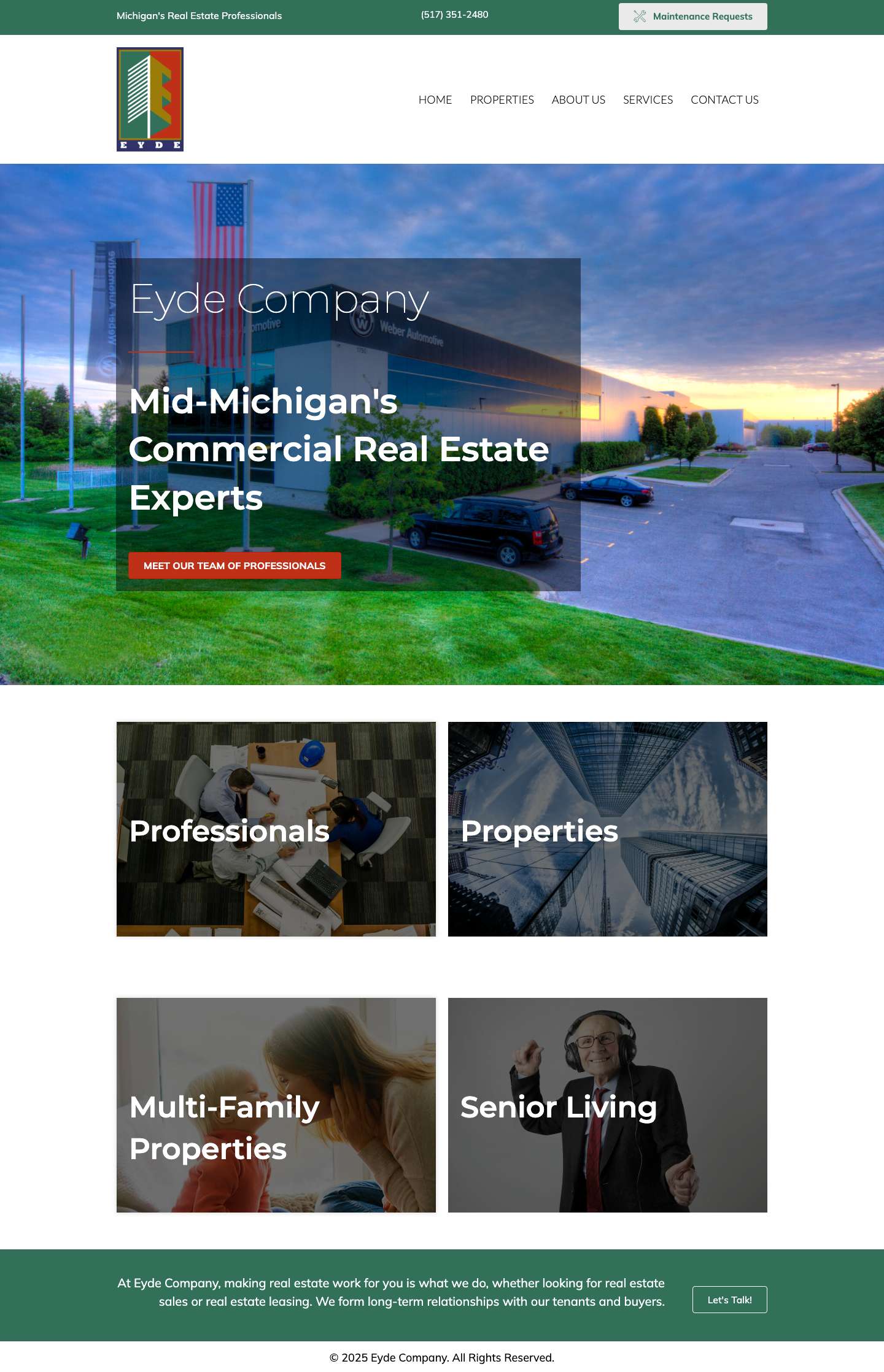 Eyde Company | Mid-Michigan’s Real Estate Leader - Full Screenshot