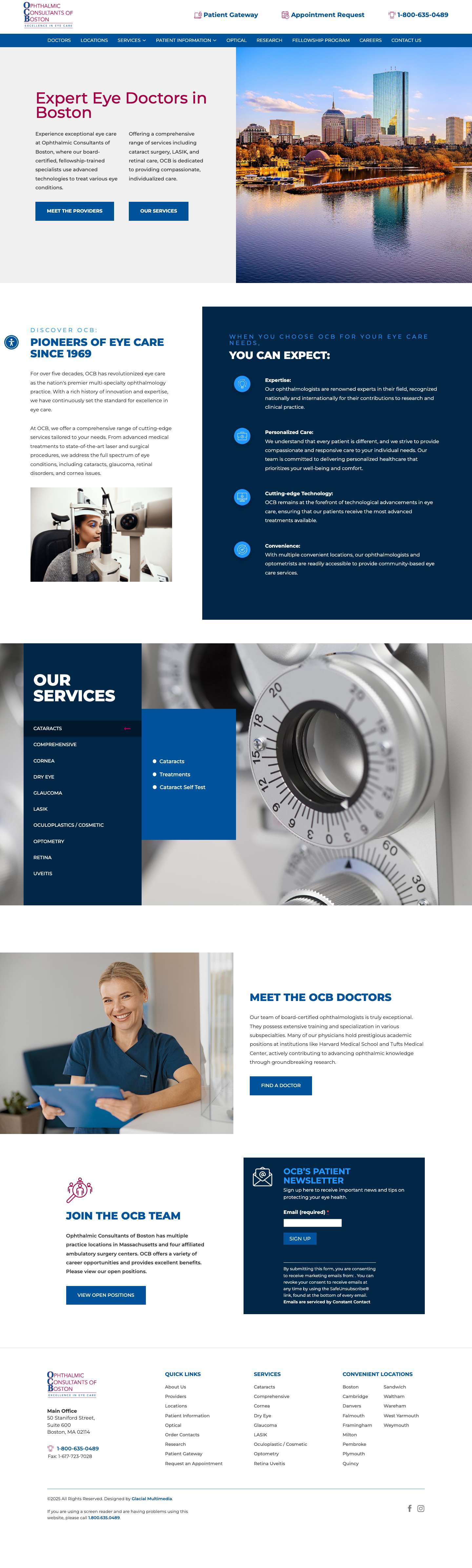 Ophthalmologist Boston | Eye Doctor | Ophthalmic Consultants of Boston - Full Screenshot