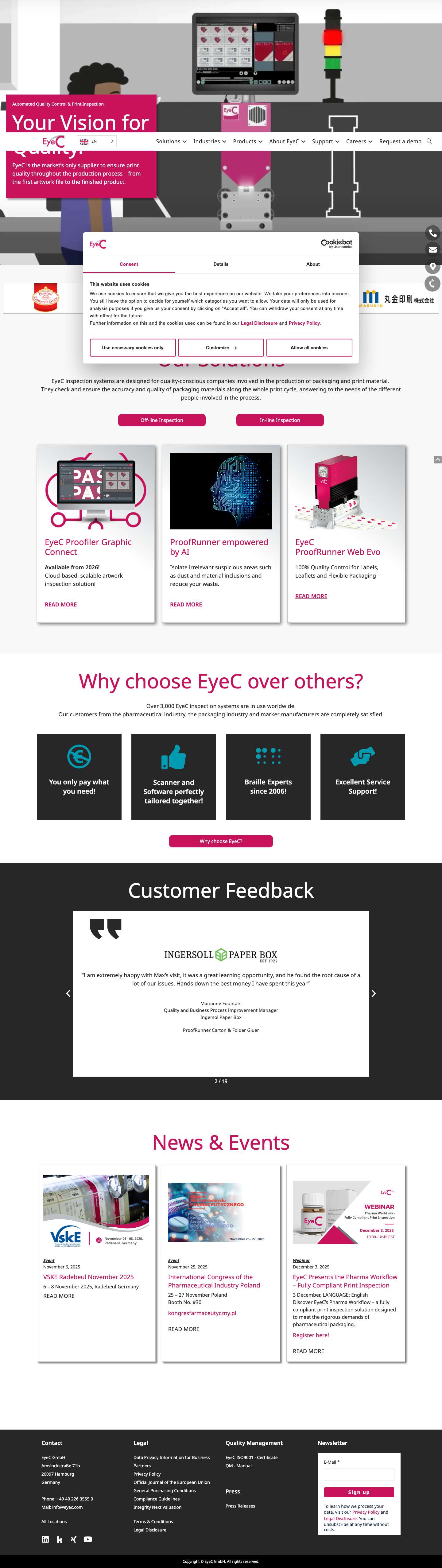 EyeC - Automated Quality Control & Print Inspection. - Full Screenshot