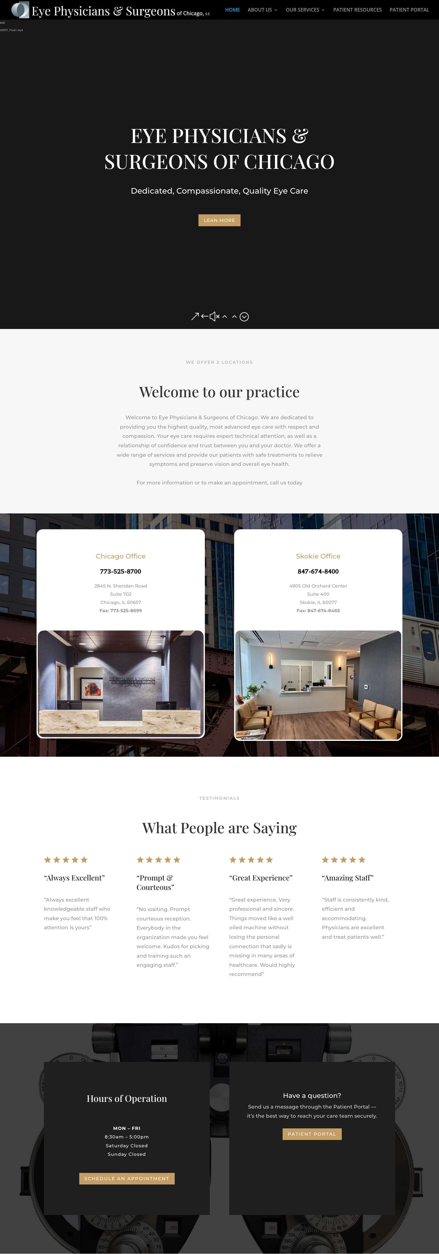 HOME - Eye Physicians & Surgeons - Full Screenshot