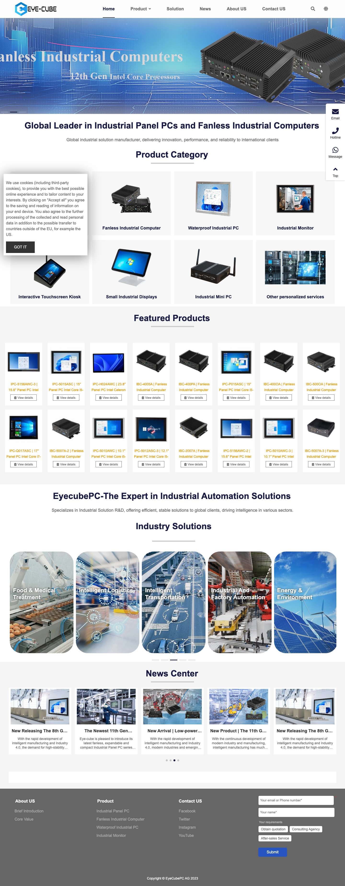 Industrial Panel PC - Manufacturer - Factory Direct Price - Full Screenshot