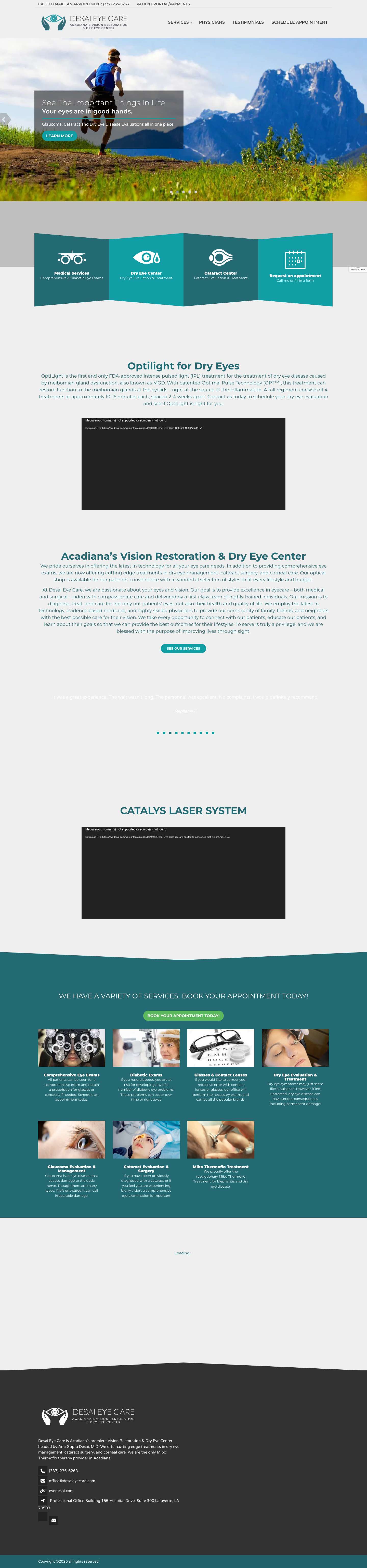 Eye Doctor, Glasses & Contacts | Lafayette, LA | Desai Eye Care - Full Screenshot