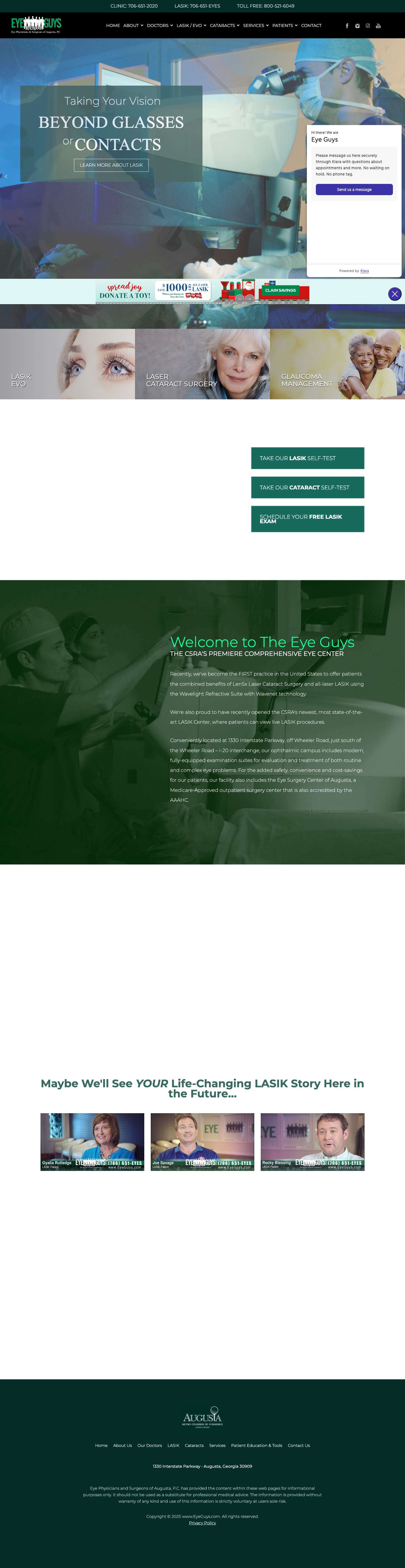 LASIK Augusta | Cataract Surgery Augusta, GA | The Eye Guys - Full Screenshot