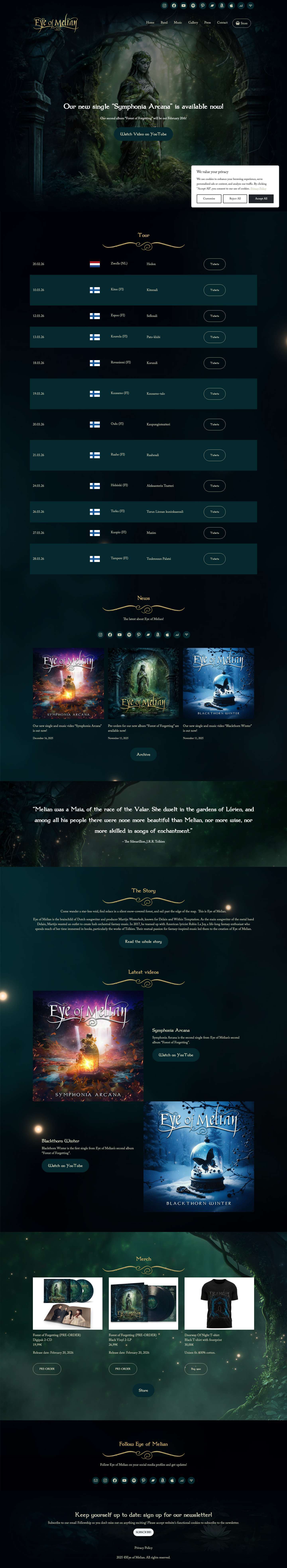 Eye of Melian | Ethereal and symphonic movie score-like music – unfolding epic and elegant storyscapes in the listener’s mind - Full Screenshot