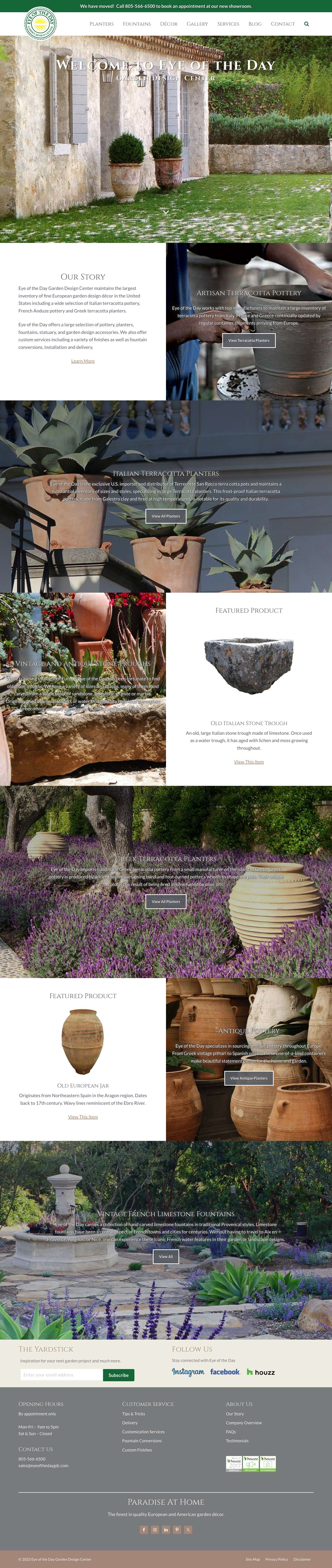 Italian Terracotta & Anduze Pots | Antique Italian & Garden Pottery | Landscaping Design & ContainersFacebookInstagramLinkedInPinterestTwitter - Full Screenshot