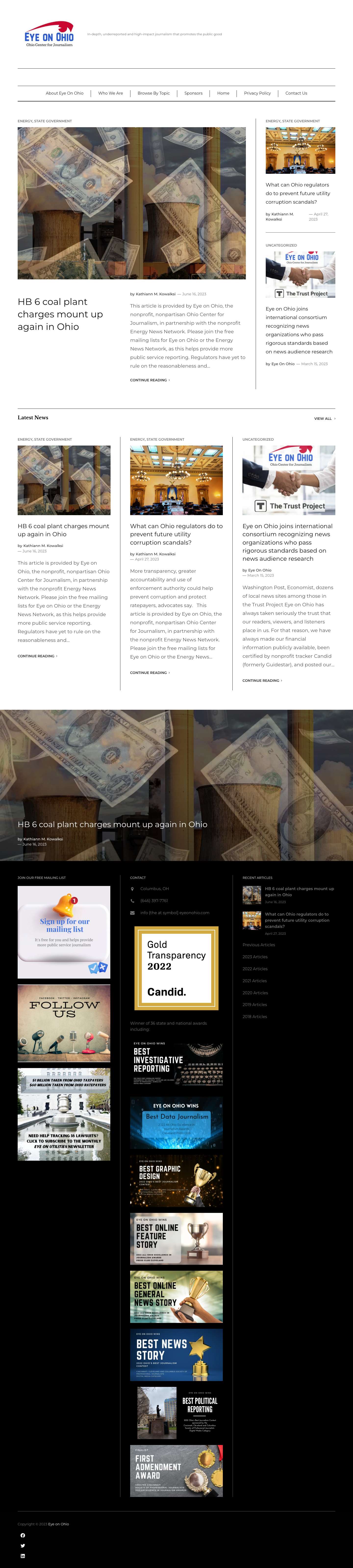 Eye on Ohio – In-depth, underreported and high-impact journalism that promotes the public good - Full Screenshot