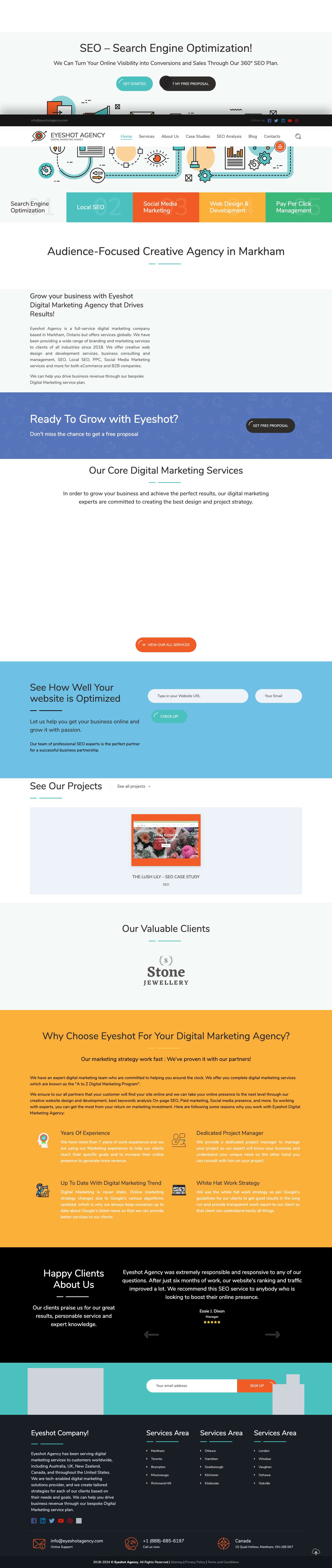 Full-Service Digital Marketing Agency | Eyeshot - Markham, ON - Full Screenshot