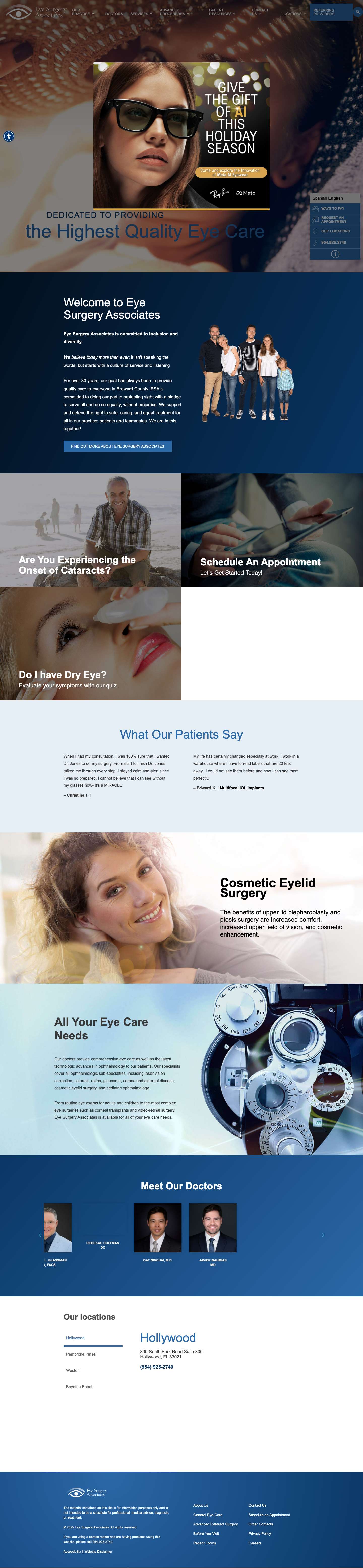 Eye Surgery Associates | Cataracts | LASIK test | Broward County - Full Screenshot