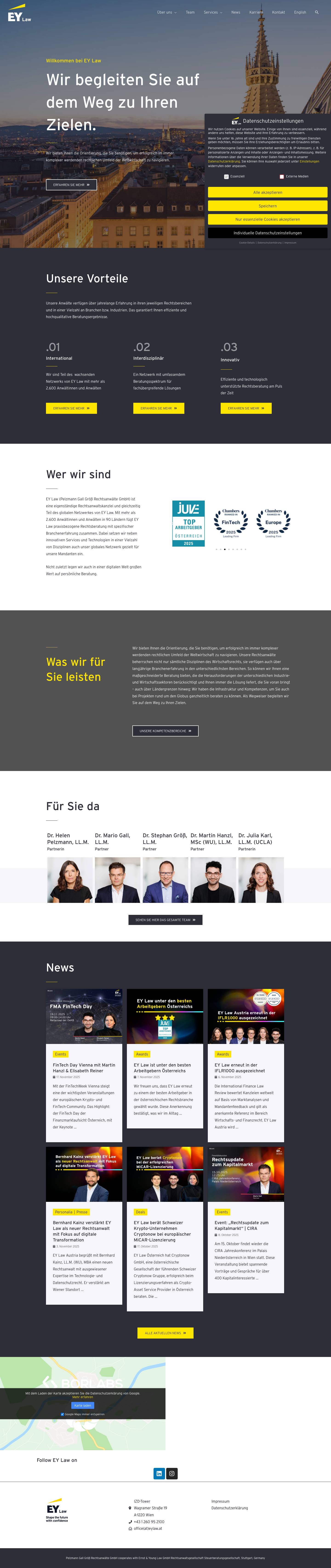 EY Law - Pelzmann Gall Größ Rechtsanwälte - Full Screenshot