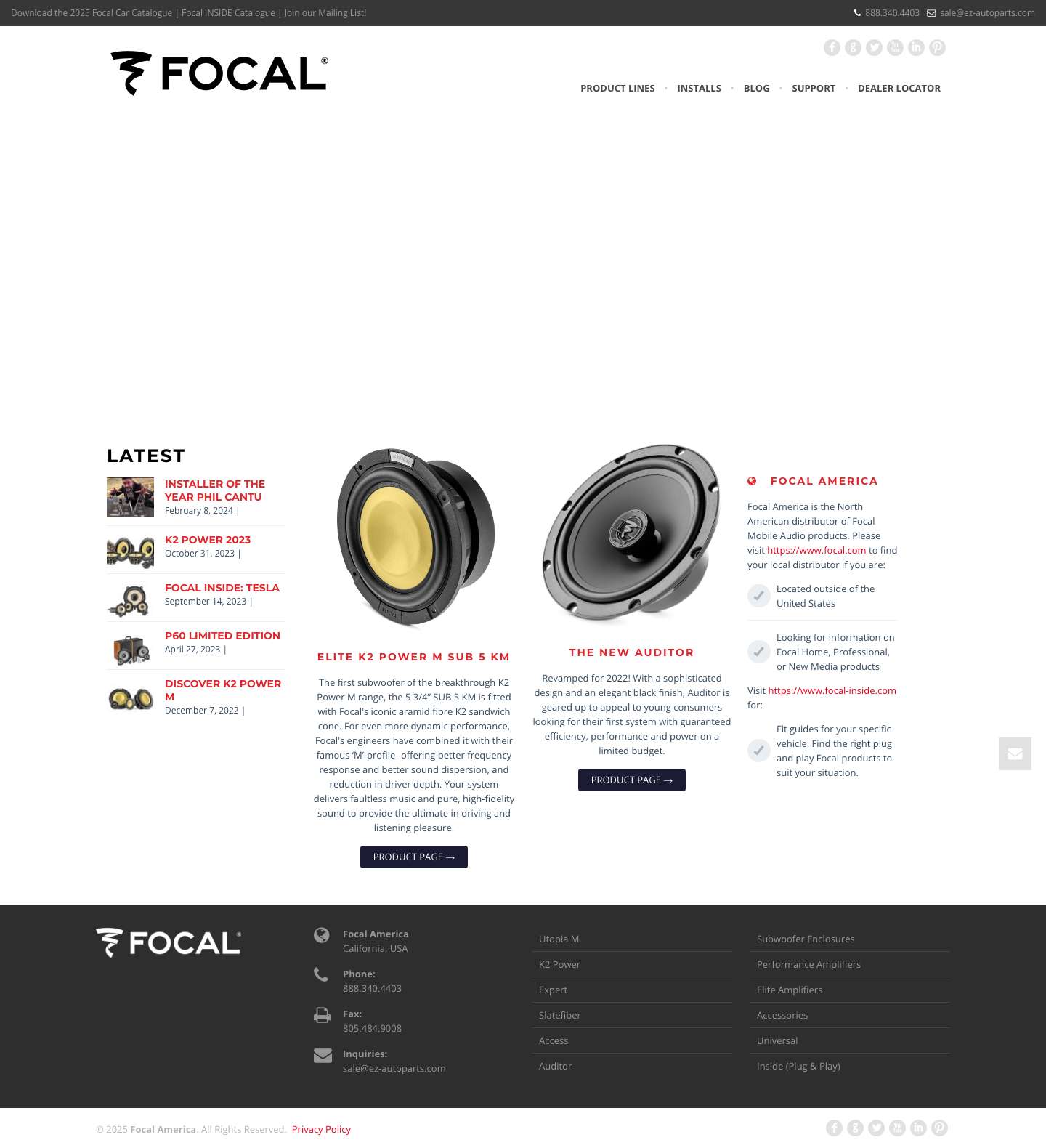 High-Quality Car Audio: Speakers, Subwoofers & Amplifiers by Focal America - Full Screenshot