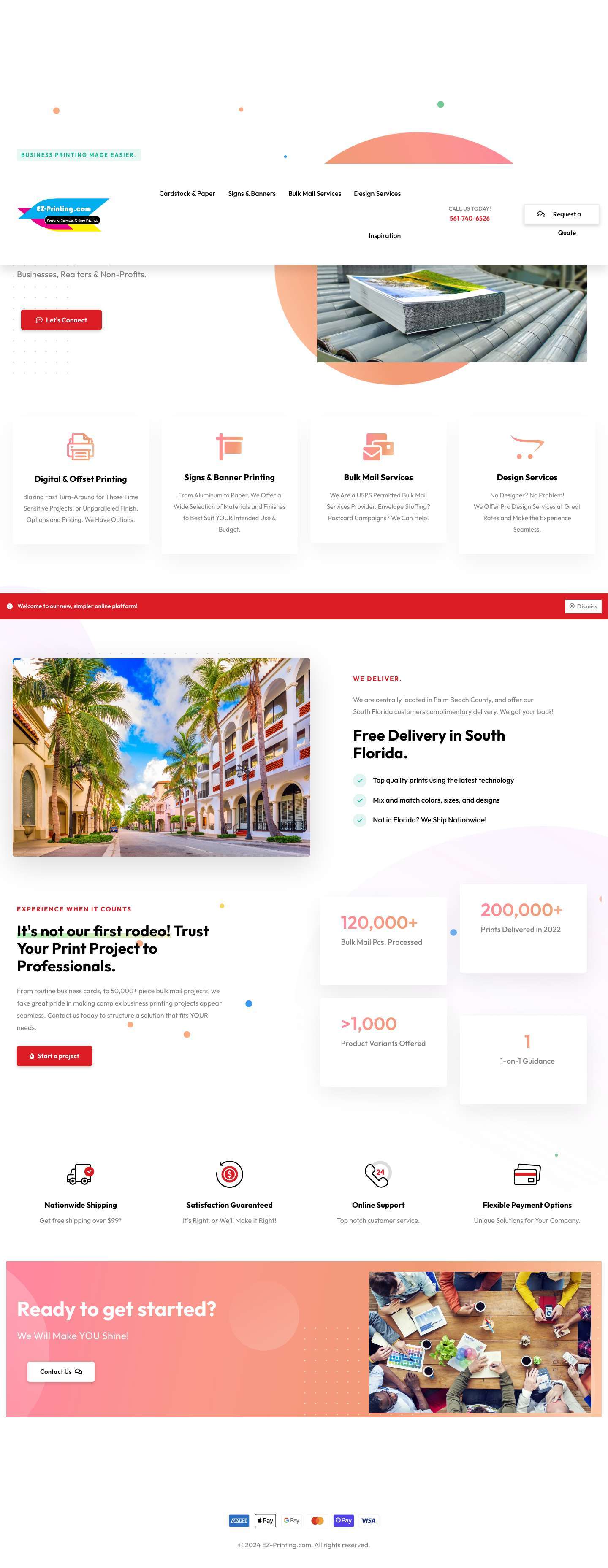 EZ-Printing.com – Custom Printing & Mailing Solutions for Businesses, Realtors & Non-Profits. - Full Screenshot