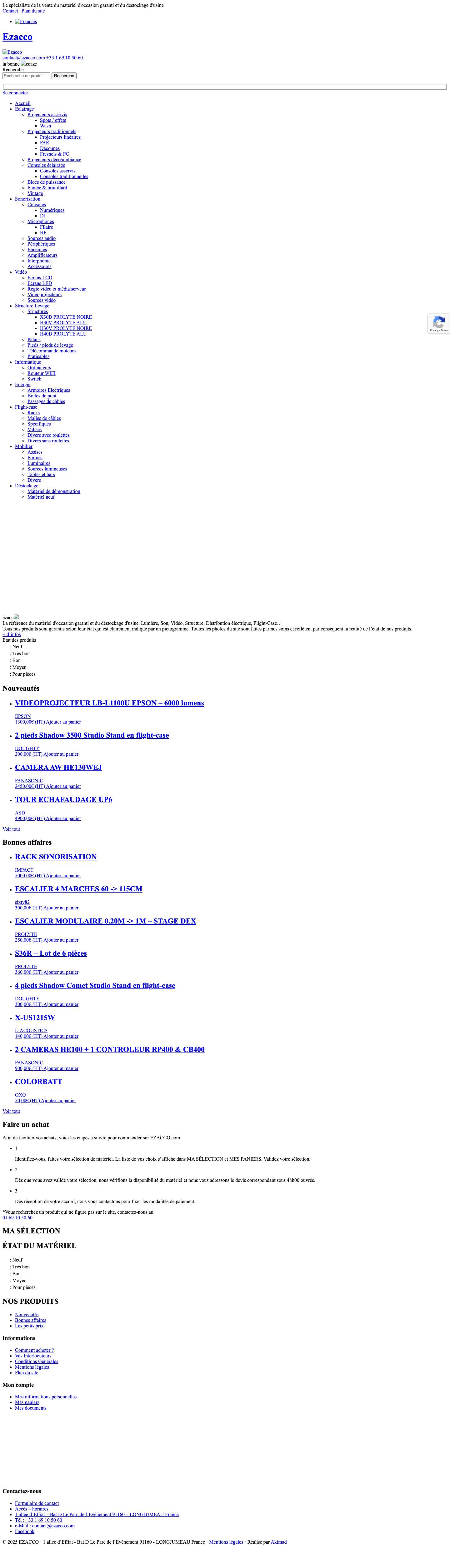 Ezacco - La référence du matériel d'occasion - Full Screenshot