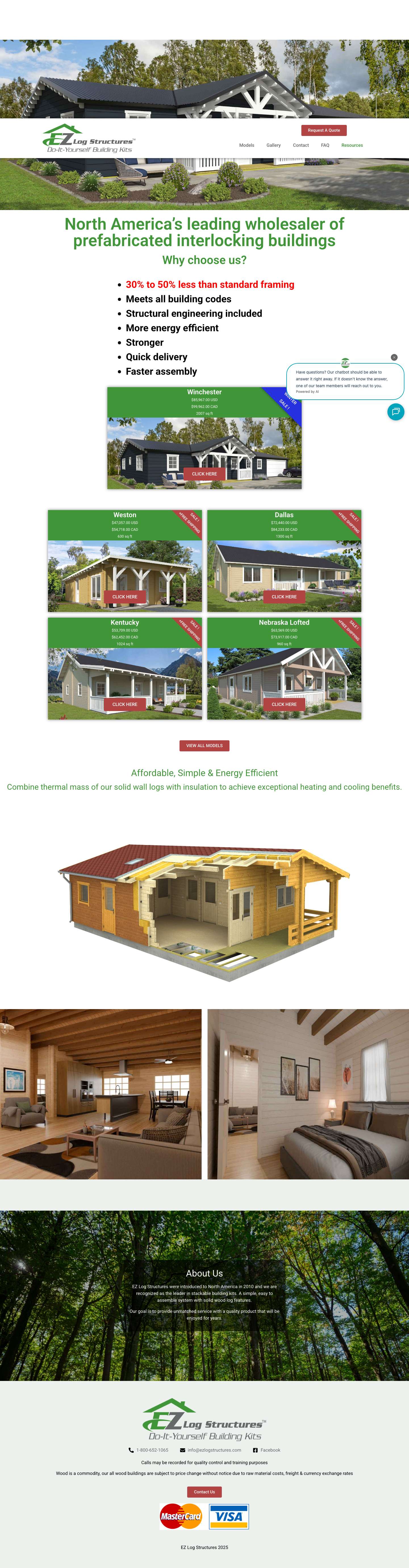 Do-It-Yourself Home Building - EZ Log Structures - Full Screenshot