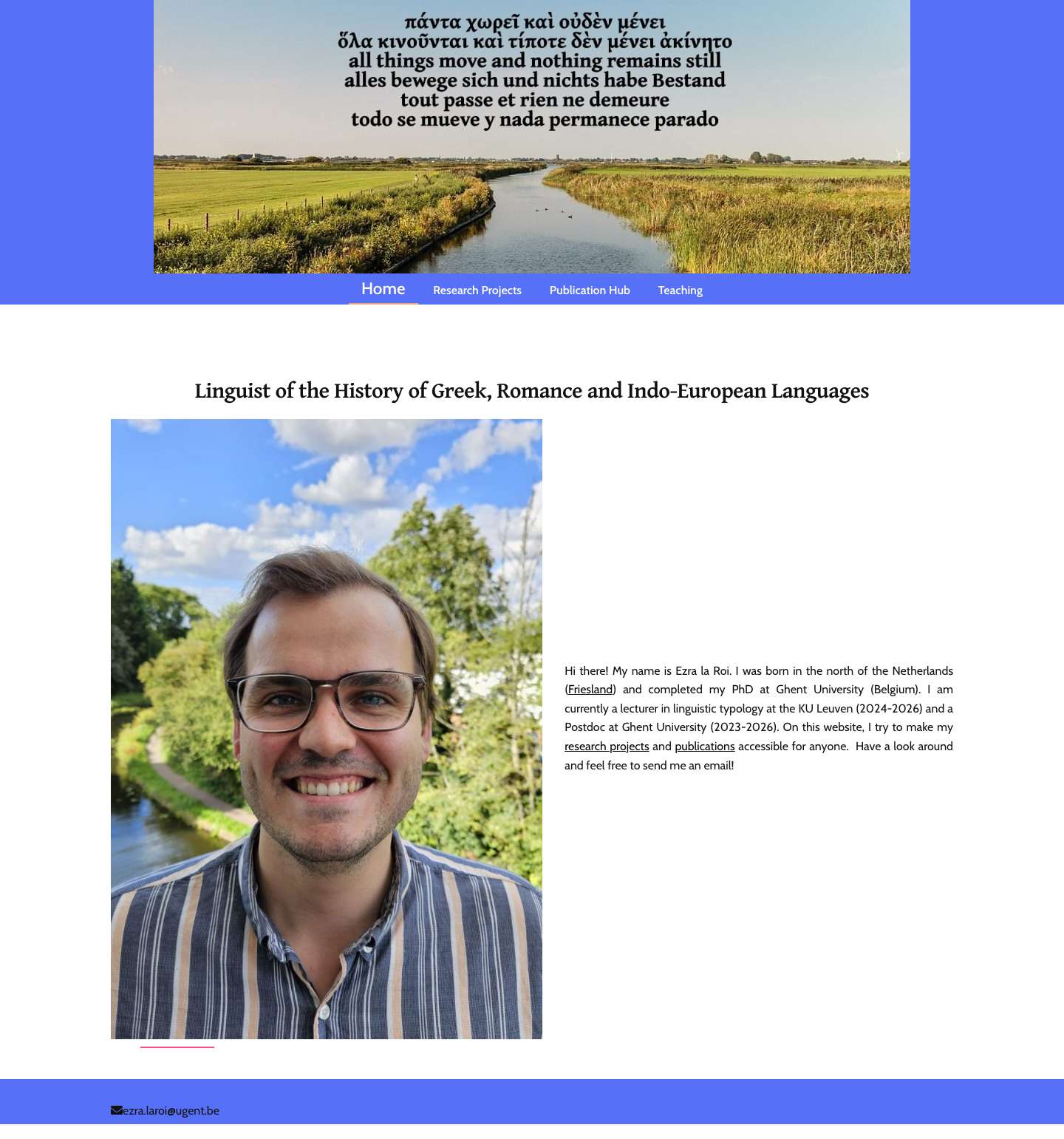 Dr. Ezra la Roi – Linguist of the History of Greek, Romance and Indo-European Languages - Full Screenshot