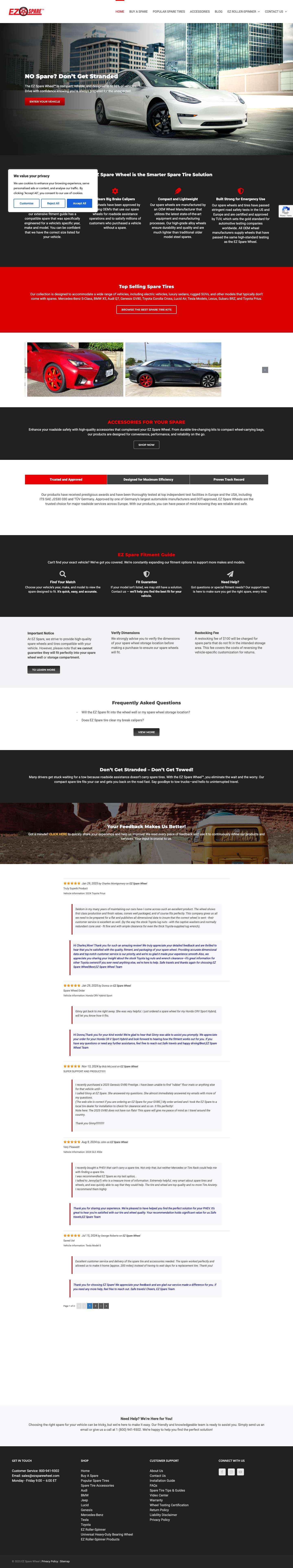 EZ Spare Wheel - High-Quality Spares for Your Vehicle - Full Screenshot