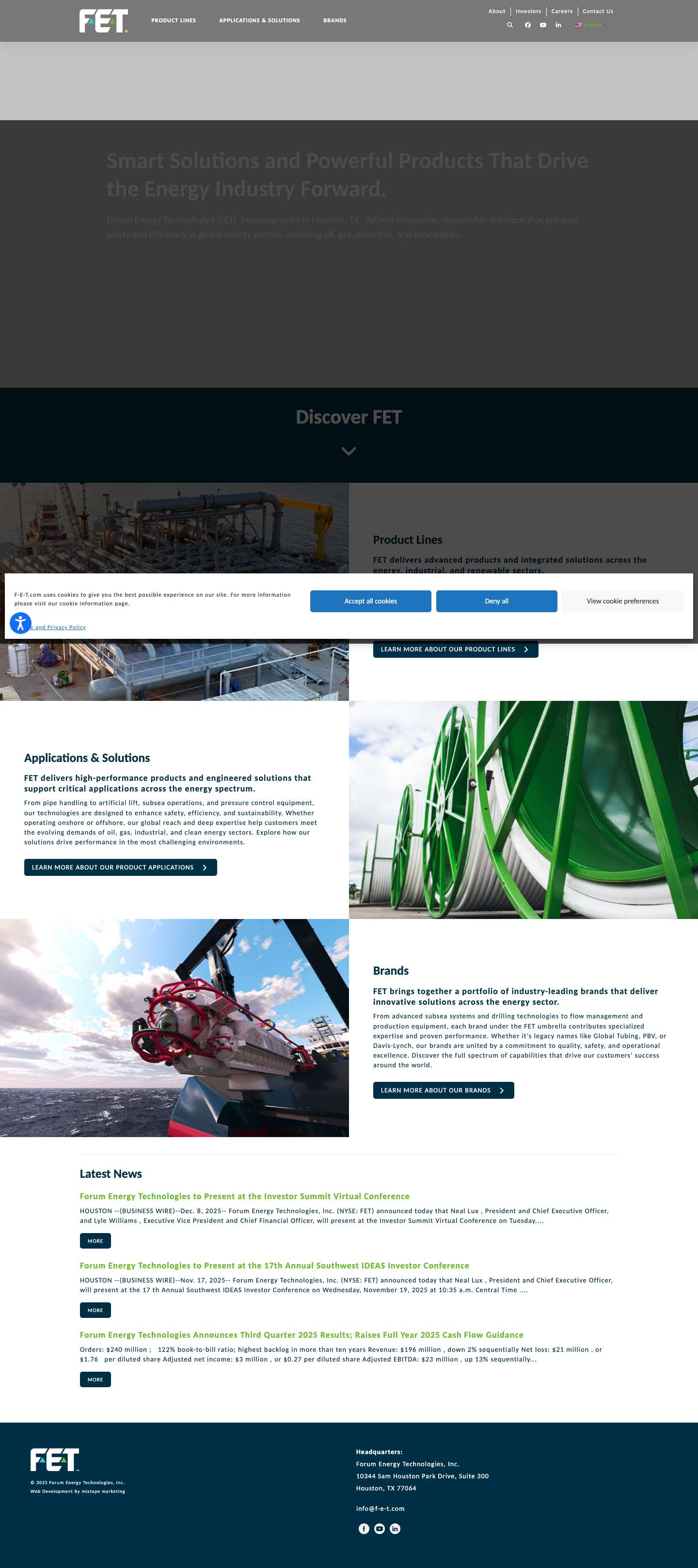 Energy Solution Provider | Forum Energy Technologies - Full Screenshot