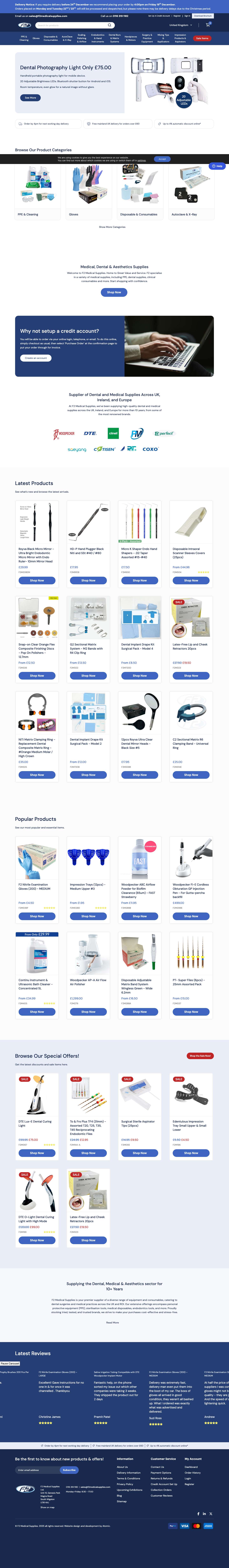 Medical & Dental Supplies | Order Medical Supplies Online - F2 Medical Supplies - Full Screenshot