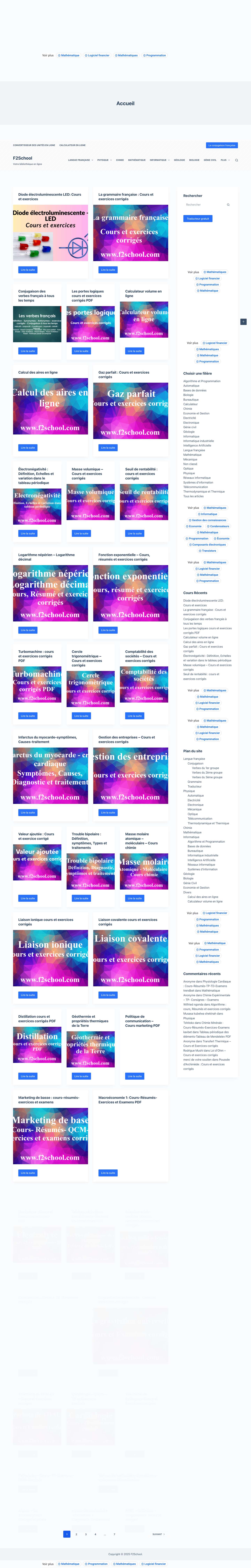 F2School - Votre bibliothèque en ligne - Full Screenshot