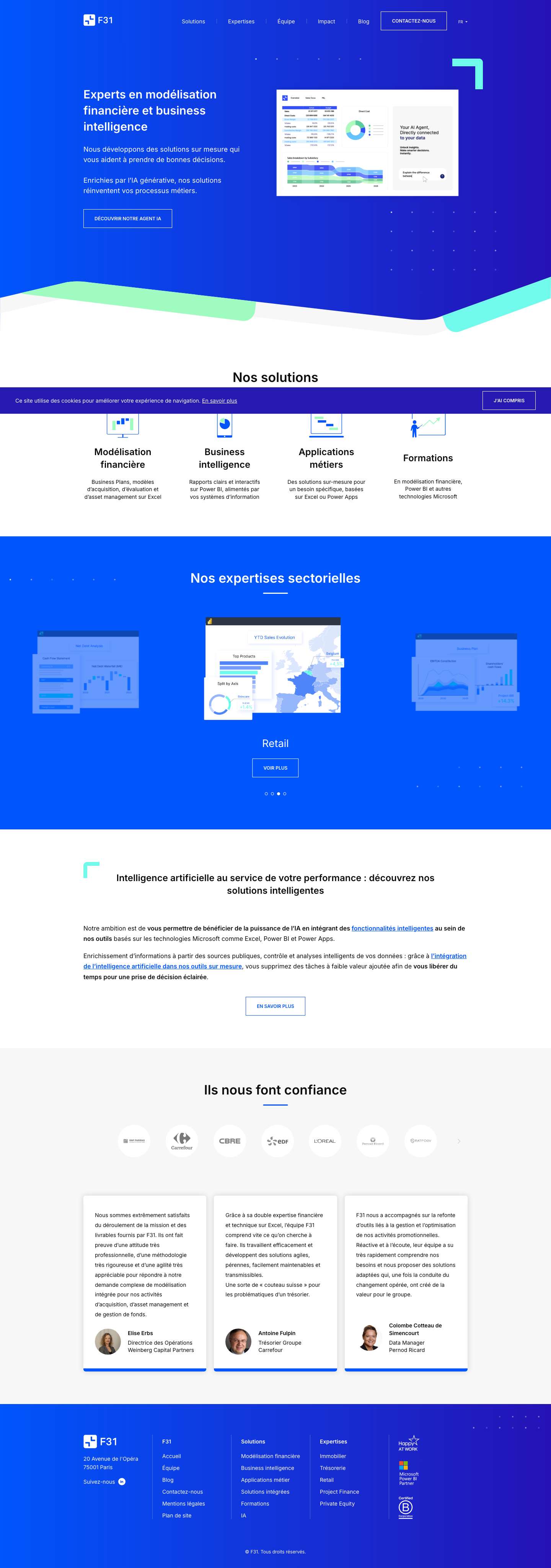 F31 - Experts en modélisation financière et BI - Full Screenshot