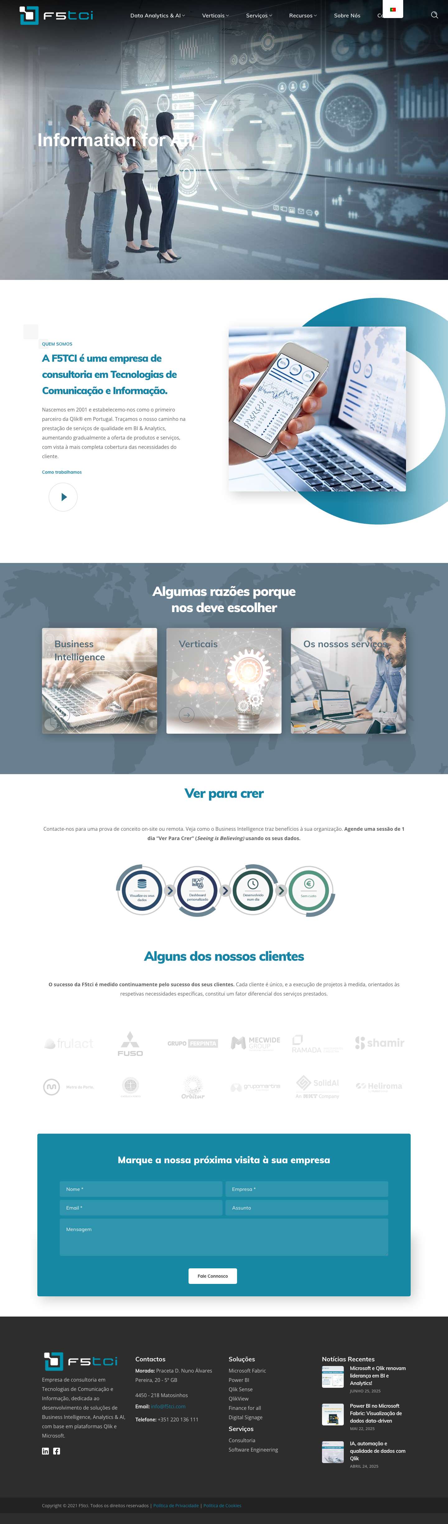 F5tci - fundada em 2001, é o 1º parceiro da Qlik em Portugal - Full Screenshot