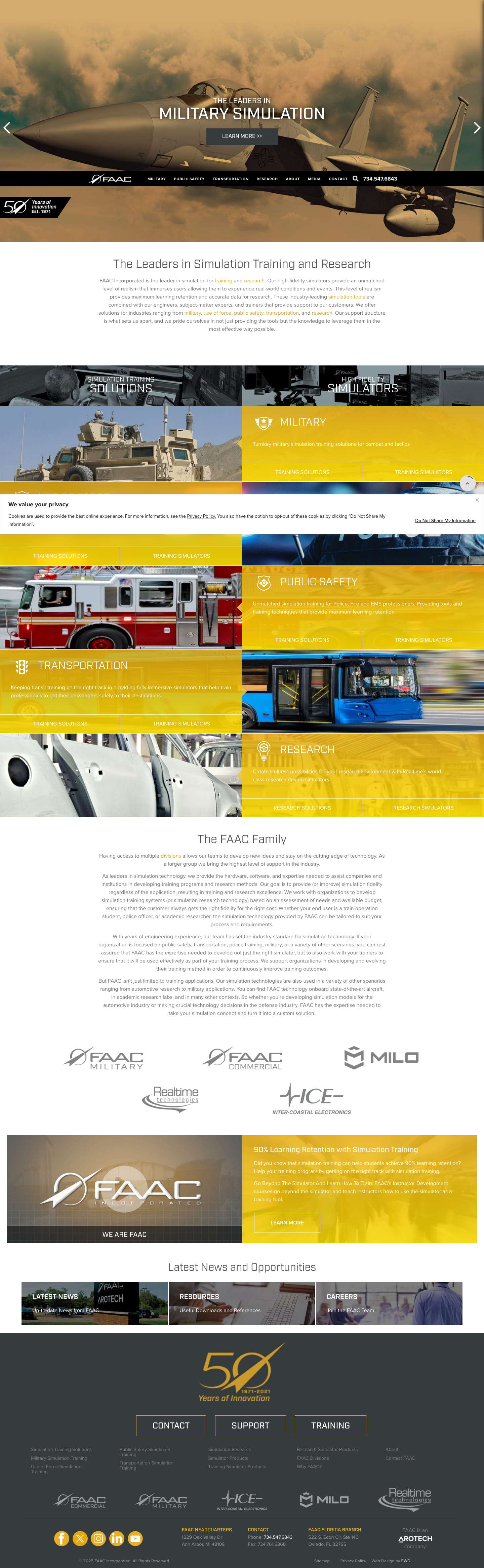 Simulation Training and Research Leaders | FAAC - Full Screenshot