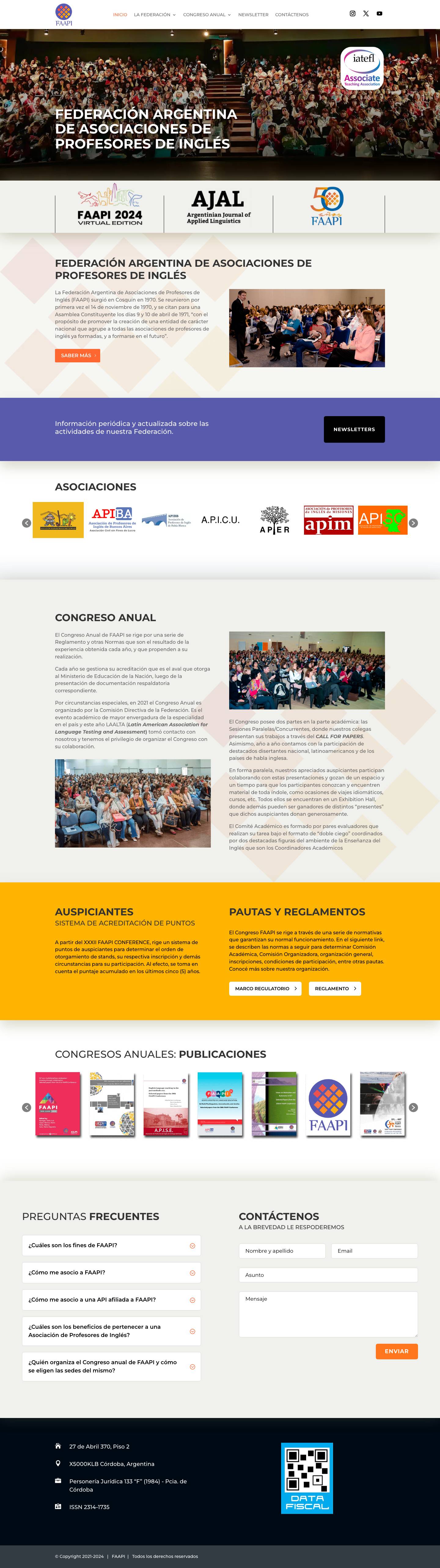 FAAPI | Federación Argentina de Asociaciones de Profesores de Inglés - Full Screenshot