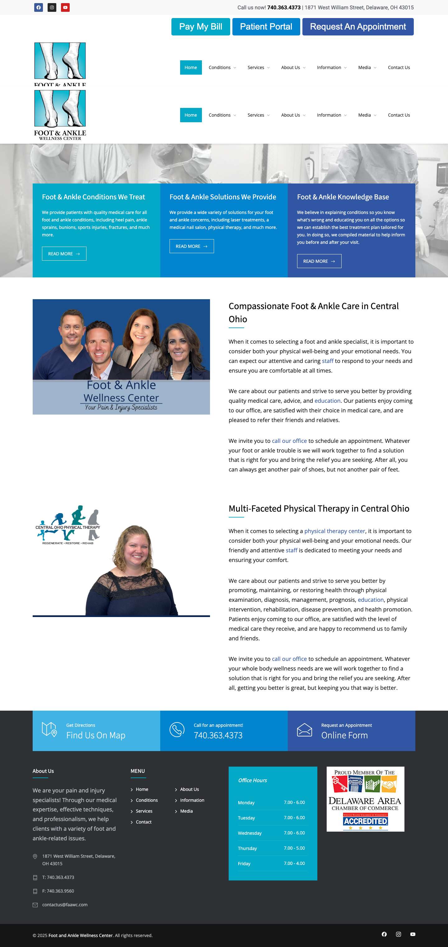 Welcome to the Foot & Ankle Wellness Center | Delaware, OH Podiatrist - Full Screenshot