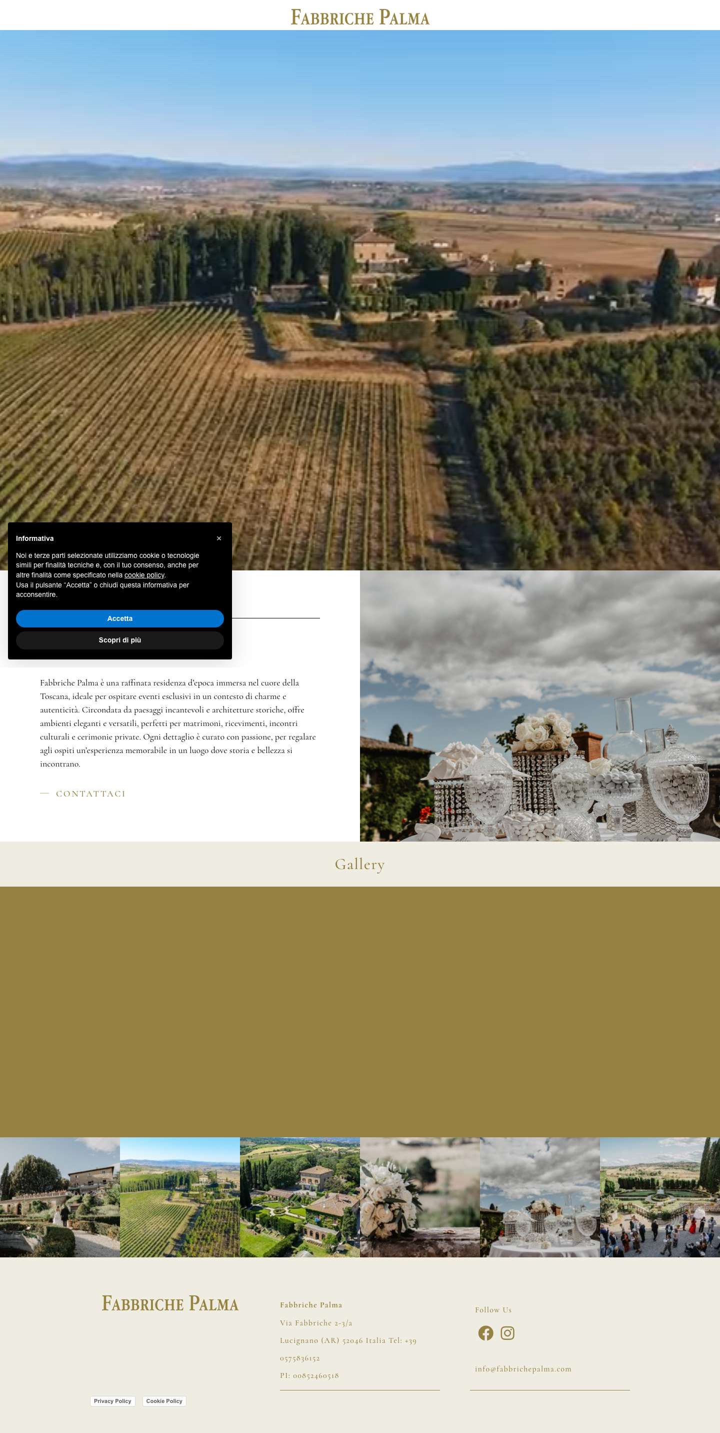 Fabbriche Palma – Eventi e Cerimonie Villa D'Epoca - Full Screenshot