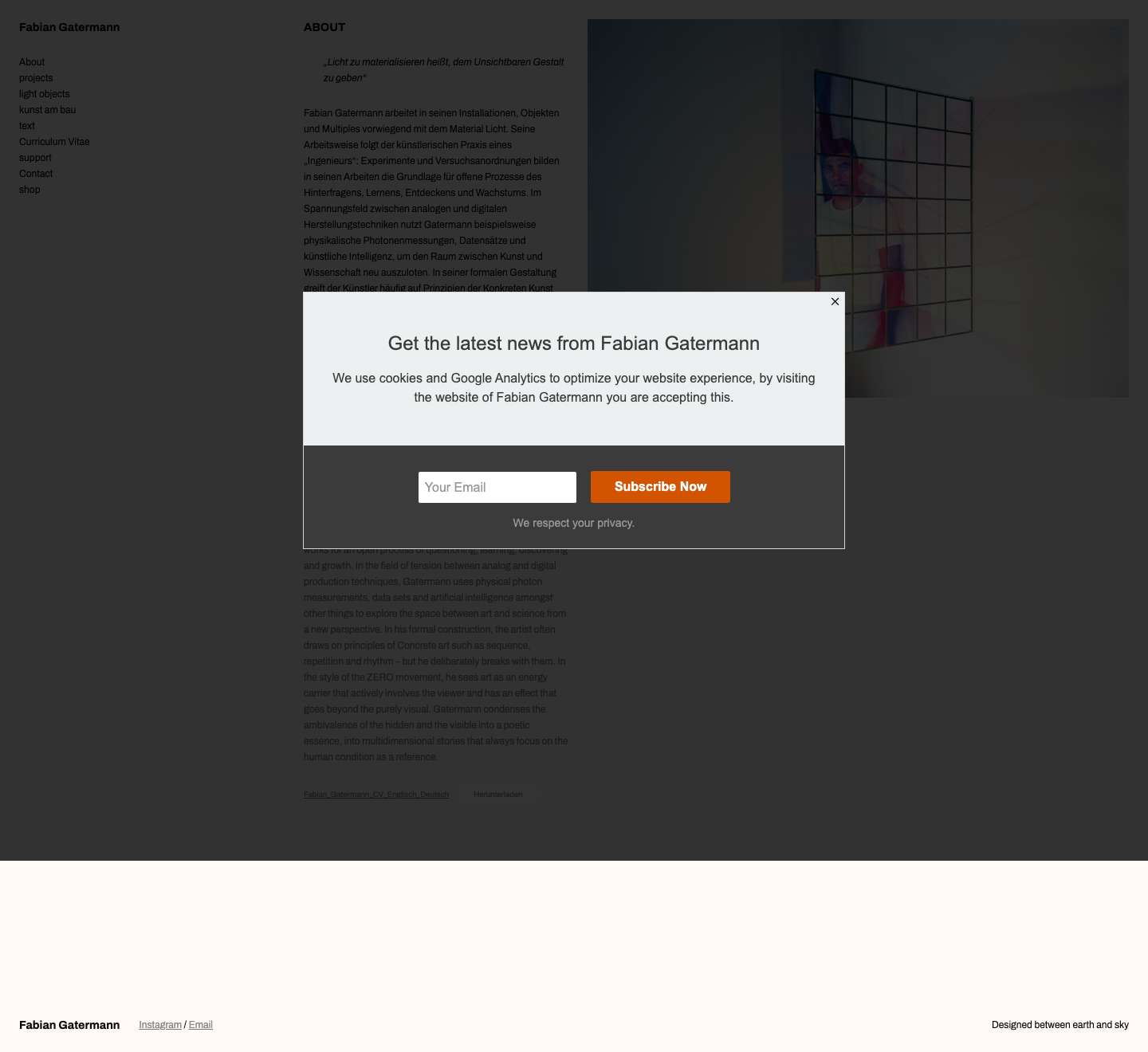 Fabian Gatermann – Artist - Full Screenshot