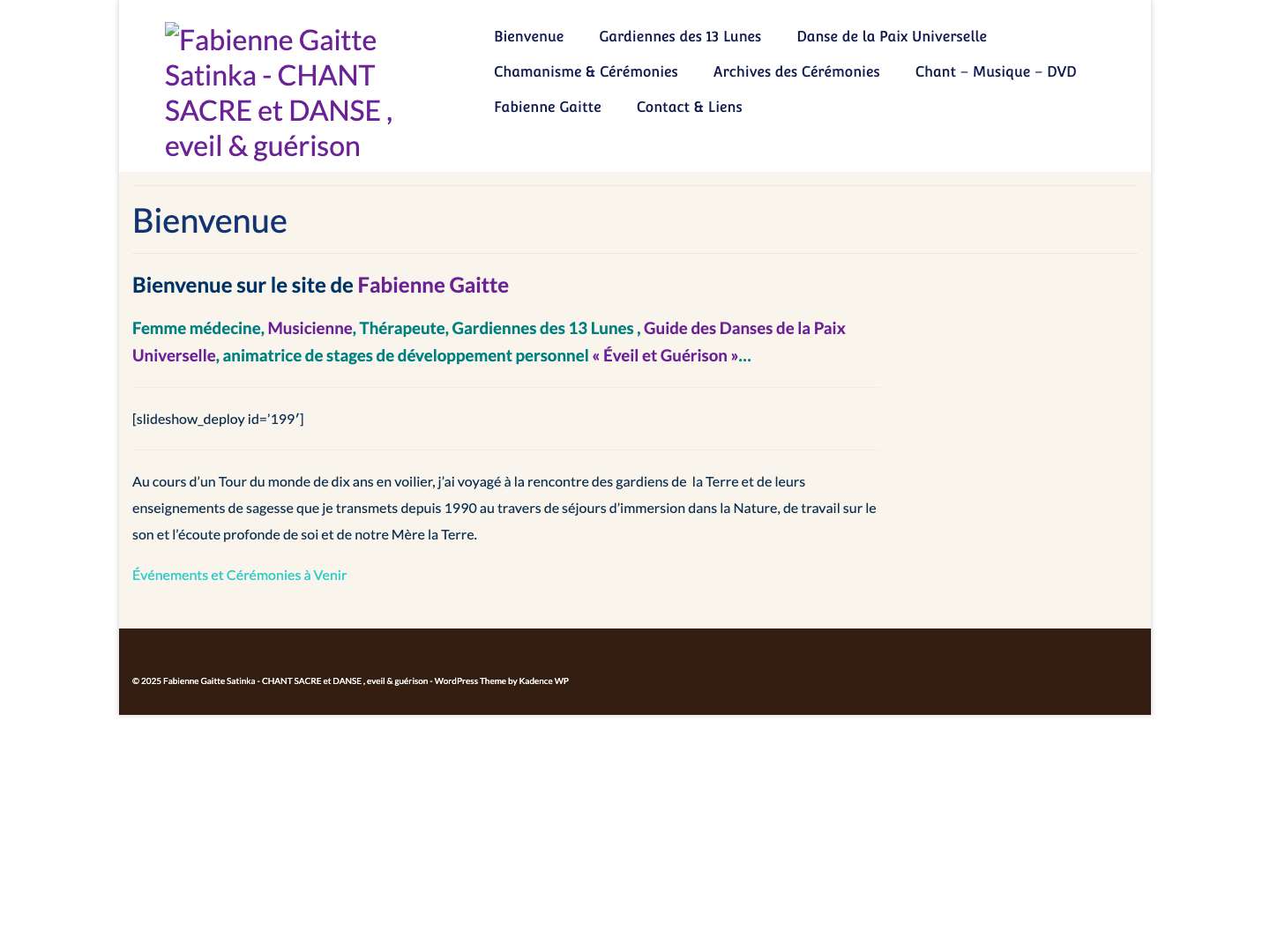 Fabienne Gaitte Satinka – CHANT SACRE et DANSE , eveil & guérison – Fabienne Gaitte Satinka – CHANT SACRE et DANSE , eveil & guérison - Full Screenshot