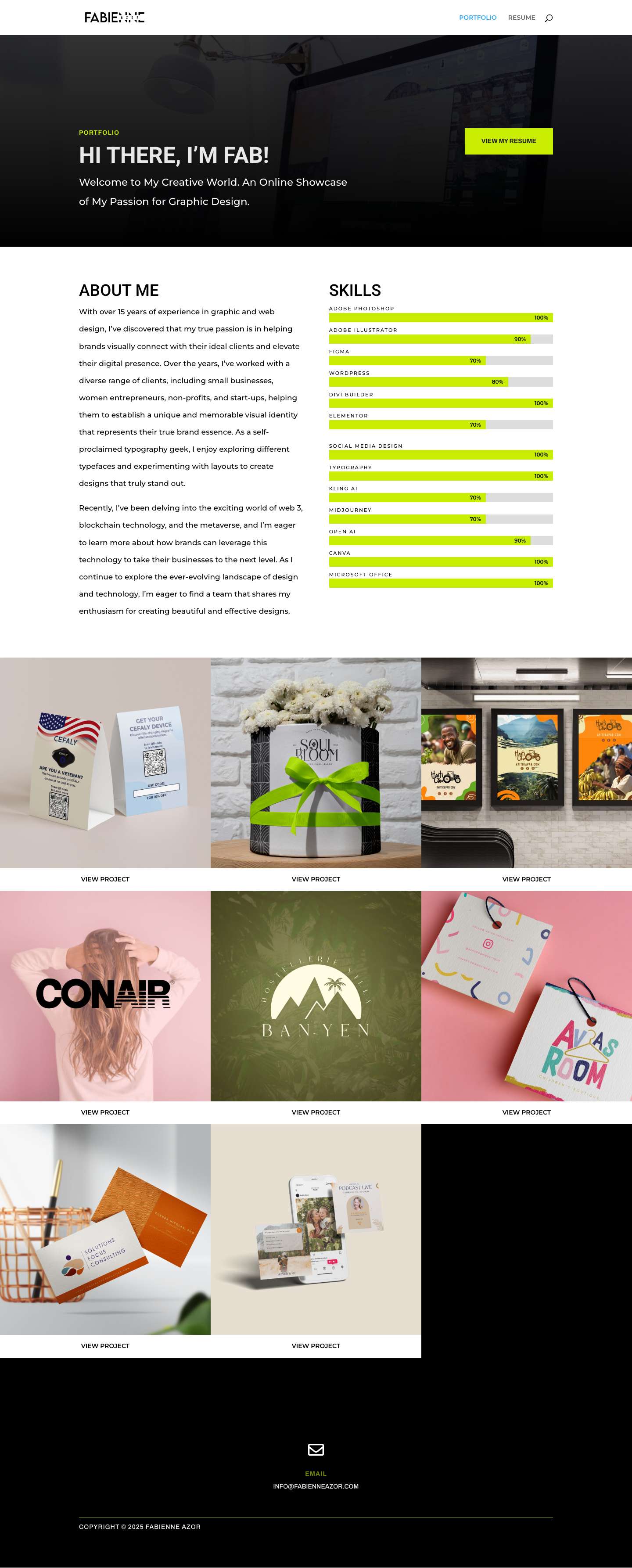 Fabienne Azor Portfolio | Fabienne Azor Portfolio - Full Screenshot